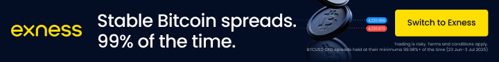 Exness — stable Bitcoin spreads