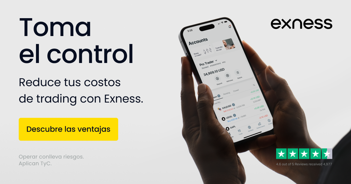Exness · abre tu cuenta y opera con retiros instantáneos